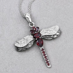 2.29 Carat Genuine Garnet and White Topaz .925 Sterling Silver Pendant