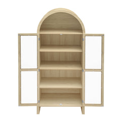 70.28" Tall Arched Kitchen Pantry Cabinet
