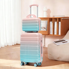14"/20" 2-Pcs PC Spinner Wheel Carry On Luggage Set