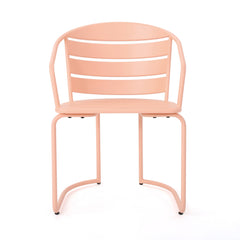 Outdoor Metal Seating Set with Coffee Table and 2 Chairs, Pink