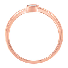14K Rose Gold Plated .925 Sterling Silver Miracle Set Diamond Ring (1/20 Cttw, J-K Color, I1-I2 Clarity) - Size 6