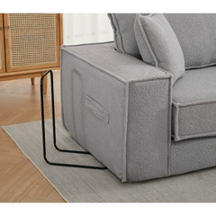 Folding Convertible 3-Seat Sleeper Sofa Bed in Gray