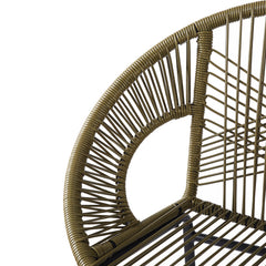 Ferrara Outdoor Patio Green Faux Wicker Barstool Set