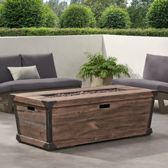 56" Outdoor Patio Rectangle Gas Burning MgO Fire Pit