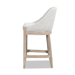 26.5" Upholstered Counter Stool with Curved Back