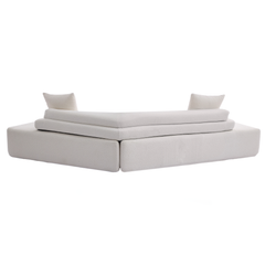 128" Minimalist Cloud Sectional Couch in Beige