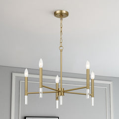 Courtyard Five Light Golden Brass Candle Light Chandelier
