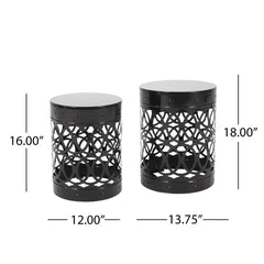 Delight - Powder Coated Iron End Table (Set of 2)