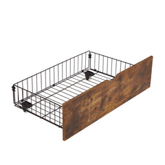 Modern King Size Metal Platform Bed Frame with Wooden Headboard