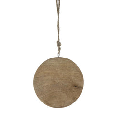 Wooden Hanging Circle With Snowflake Cut Christmas Ornaments (Set of 12)
