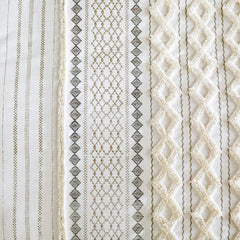King/Cal King Cotton Printed Duvet Cover Set with Chenille