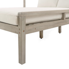 Outdoor Daybed With Four Pillows (Gray+Beige Cushion)