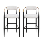 Upholstered Bar Stools With Backs For Kitchen Island (Set of 2) - Beige