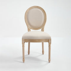 French Country Dining Chairs Set of 2 with Upholstered Round Back