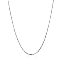 14k White Gold Adjustable Popcorn Chain 1.3mm