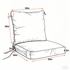 24x24 Inch Outdoor Deep Seat Cushion Set