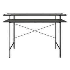 Vance - Computer Desk With Fluted Glass Desktop - Black
