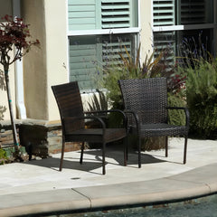 Littleton PE Wicker Stacking Chair Set of 2
