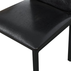 Furniture 5 Piece Metal Dinette Set with Faux Marble Top - Black