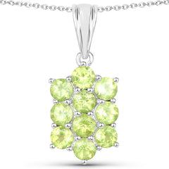 6.80 Carat Genuine Peridot .925 Sterling Silver 3 Piece Jewelry Set (Ring, Earrings, and Pendant w/ Chain)