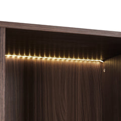 Modern Minimalist 51.2'' Tall Lighted Display Cabinet with Tempered Glass
