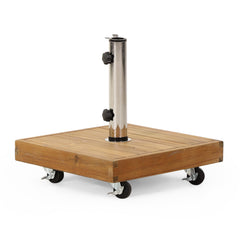 RALPH Square Umbrella Base with Teak Finish and Acacia Wood Construction