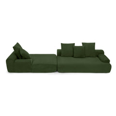 110.25x67'' Modern Upholstered L-Shape Sectional Sofa Velvet Green
