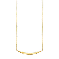 14k Yellow Gold Necklace with Polished Curved Bar Pendant