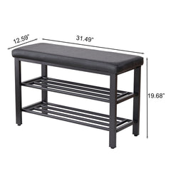 Shoe Bench With Cushion, Storage Seat For Entryway