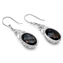 26.52 Carat Genuine Smoky Quartz .925 Sterling Silver Ring, Pendant and Earrings Set