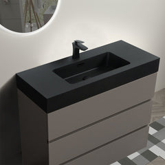 Nuvia 36 Inch Premium Modern Freestanding One-Piece Bathroom Vanity Set Without Drain And Faucet (SAK71364)