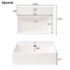 Alora 20-Inch Modern Bathroom Vanity With Ceramic Sink And Storage Cabinet (SAK39851)