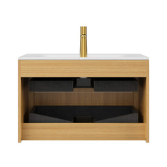 Alora Luxury 30/36-Inch Sintered Stone Floating Bathroom Vanity With Sink (SAK62871)