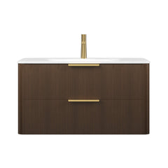 Alora Luxury 30/36-Inch Sintered Stone Floating Bathroom Vanity With Sink (SAK62871)