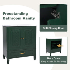 Alora 60-Inch Green Vintage Double Sink Vanity With Cabinets And Drawers (SAK19524)