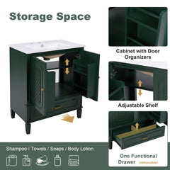 Alora 60-Inch Green Vintage Double Sink Vanity With Cabinets And Drawers (SAK19524)