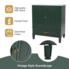 Alora 60-Inch Green Vintage Double Sink Vanity With Cabinets And Drawers (SAK19524)