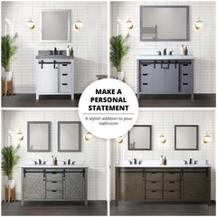 Alora White Bathroom Vanity With Gray Quartz Top And Faucet Set (SAK19470)