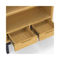 Alora Banting Mid-Century Oak Veneer Bookcase With Adjustable Shelves (SAK35178)
