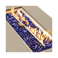 Alora Luxury 48-Inch Outdoor Wood Grain Iron Fire Pit Table With Lava Rocks (SAK37905)