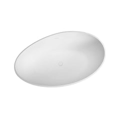 Alora Luxury 63-Inch Matte White Freestanding Soaking Bathtub With Overflow And Pop-Up Drain (SAK56140)