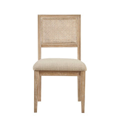 Armless Dining Chair with Cane Back and Tapered Wood Legs - Set of 2