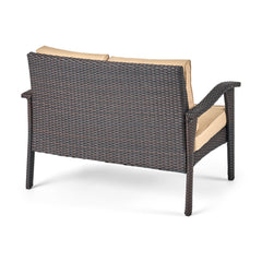 Honolulu 4PC PE Wicker Outdoor Seating Set in Brown and Tan