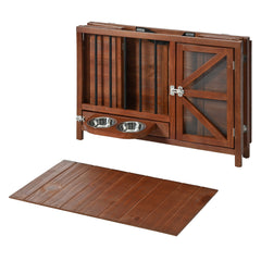 33" Solid Wood Dog Crate Furniture - Foldable Indoor Kennel