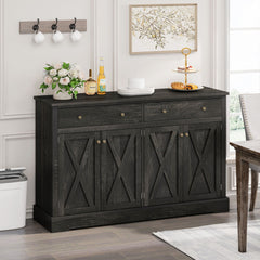 Vintage Sideboard With 2 Drawers And Four Doors For Living Room
