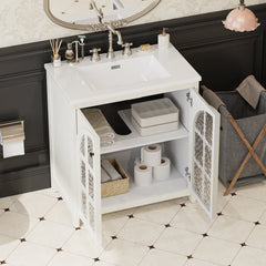 31' Vintage Farmhouse Bathroom Vanity with Ceramic Sink