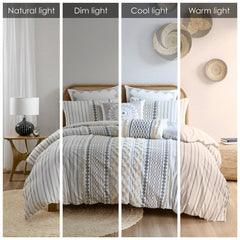 Full Queen Cotton Chenille Duvet Set
