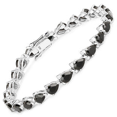 14.82 Carat Genuine Black Spinel 925 Sterling Silver Bracelet