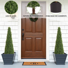 4FT Conical Topiary Cedar Trees Artificial Outdoor Set of 2