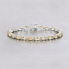 9.03 Carat Genuine Citrine .925 Sterling Silver Bracelet